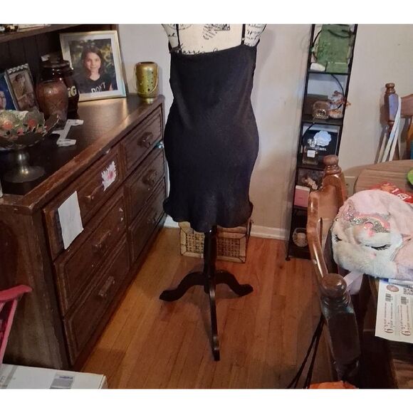 Nasty Gal Elegant Black Mini Slip Dress Size 4 - Picture 7 of 11